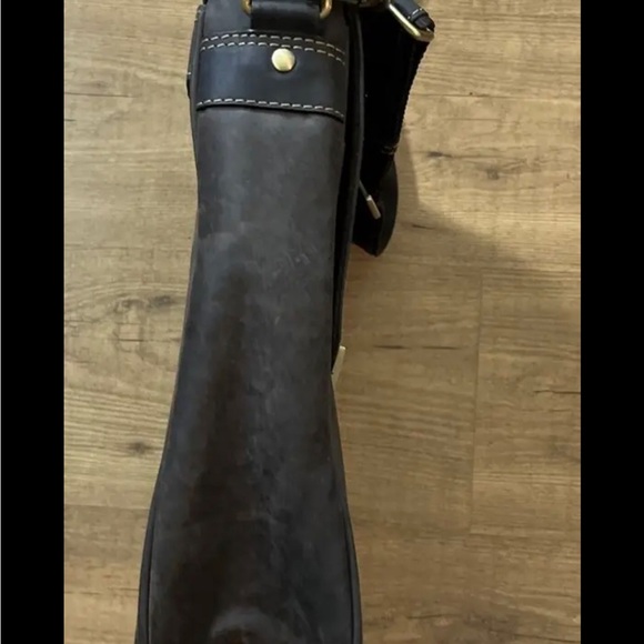 Visconti Berlin Crossbody Messenger Bag Oiled Leather Double Buckle - Picture 4 of 12